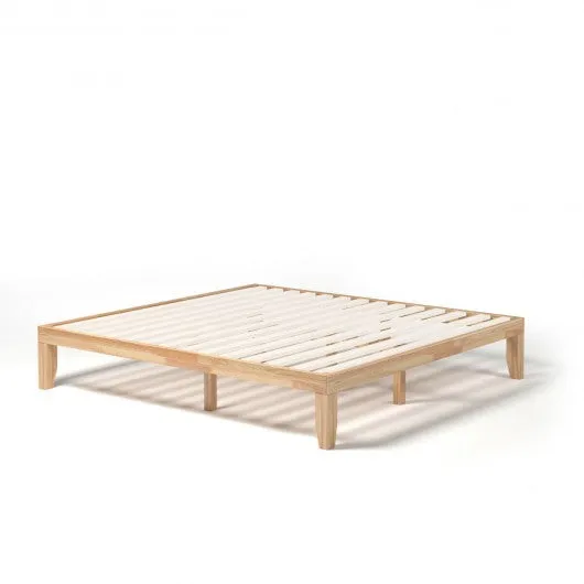 14 Inch King Size Wood Platform Bed Frame-Natural