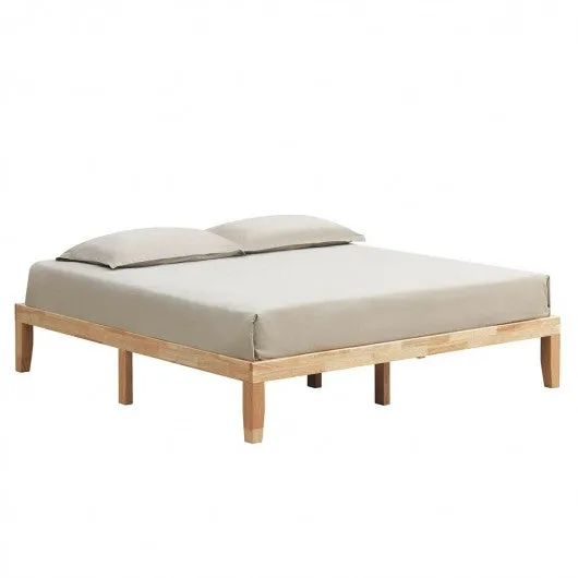 14 Inch King Size Wood Platform Bed Frame-Natural