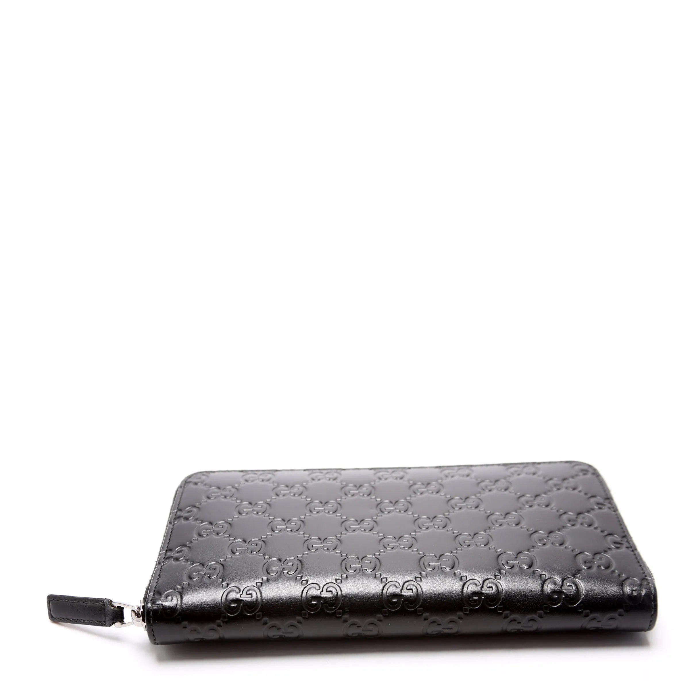 447906 Guccissima Zip Around Organizer Black