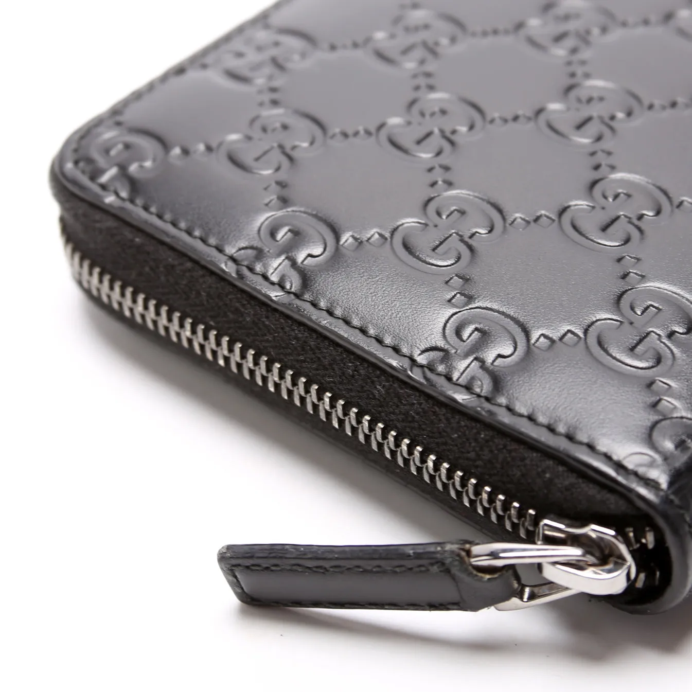 447906 Guccissima Zip Around Organizer Black