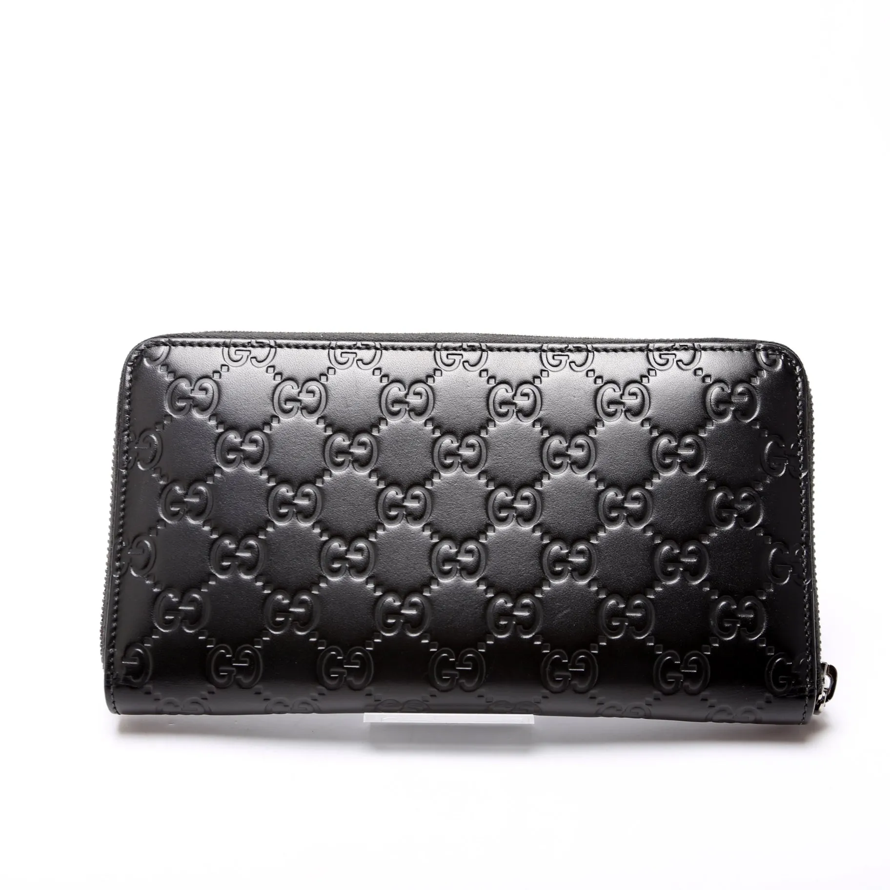 447906 Guccissima Zip Around Organizer Black