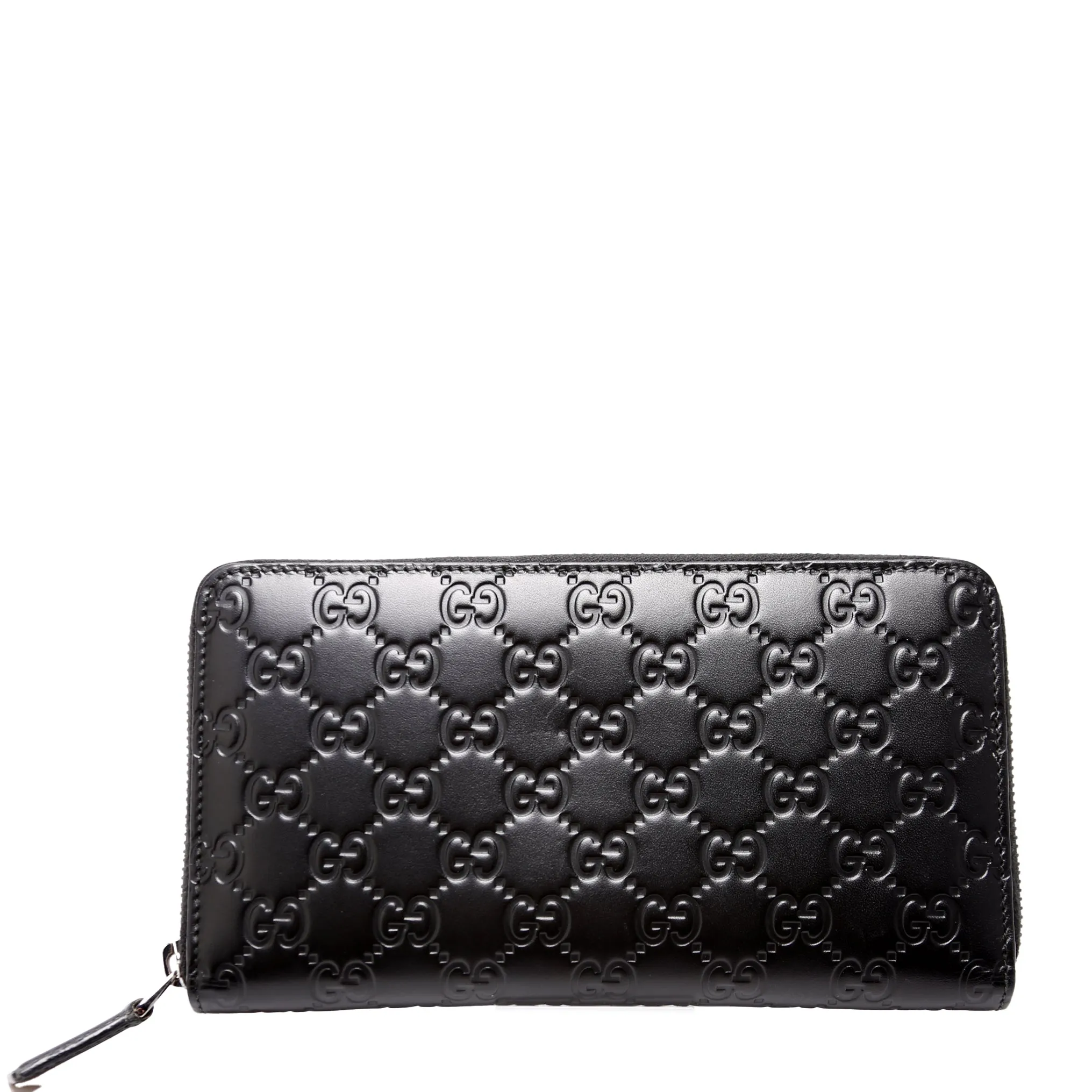 447906 Guccissima Zip Around Organizer Black