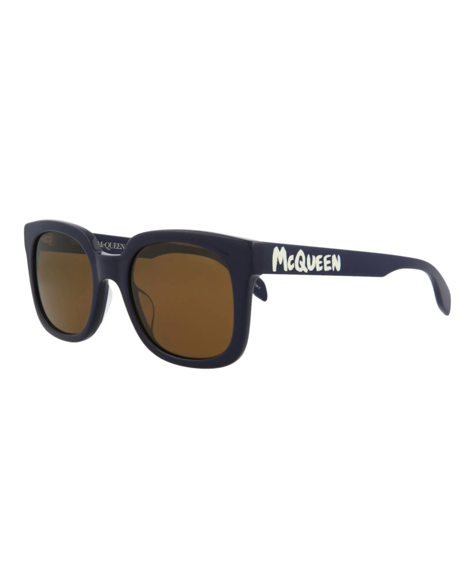 Alexander McQueen Mens Square/Rectangle Blue Blue Brown Fashion Designer Eyewear