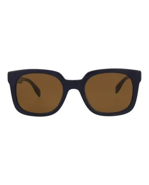Alexander McQueen Mens Square/Rectangle Blue Blue Brown Fashion Designer Eyewear