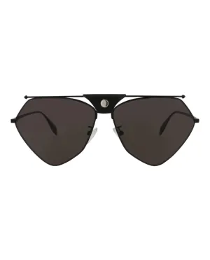 Alexander McQueen Unisex Aviator Black Black Grey Fashion Designer Eyewear
