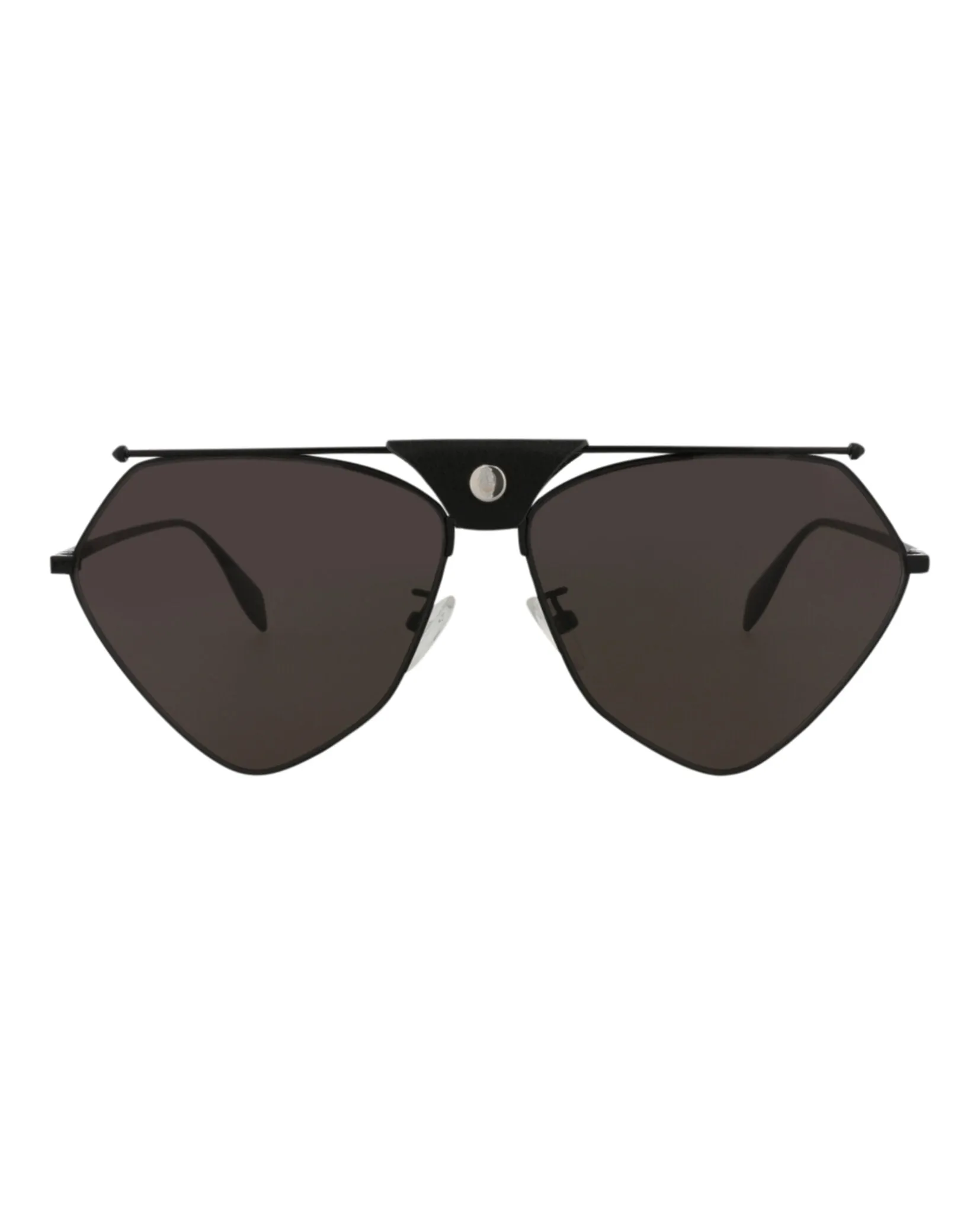 Alexander McQueen Unisex Aviator Black Black Grey Fashion Designer Eyewear