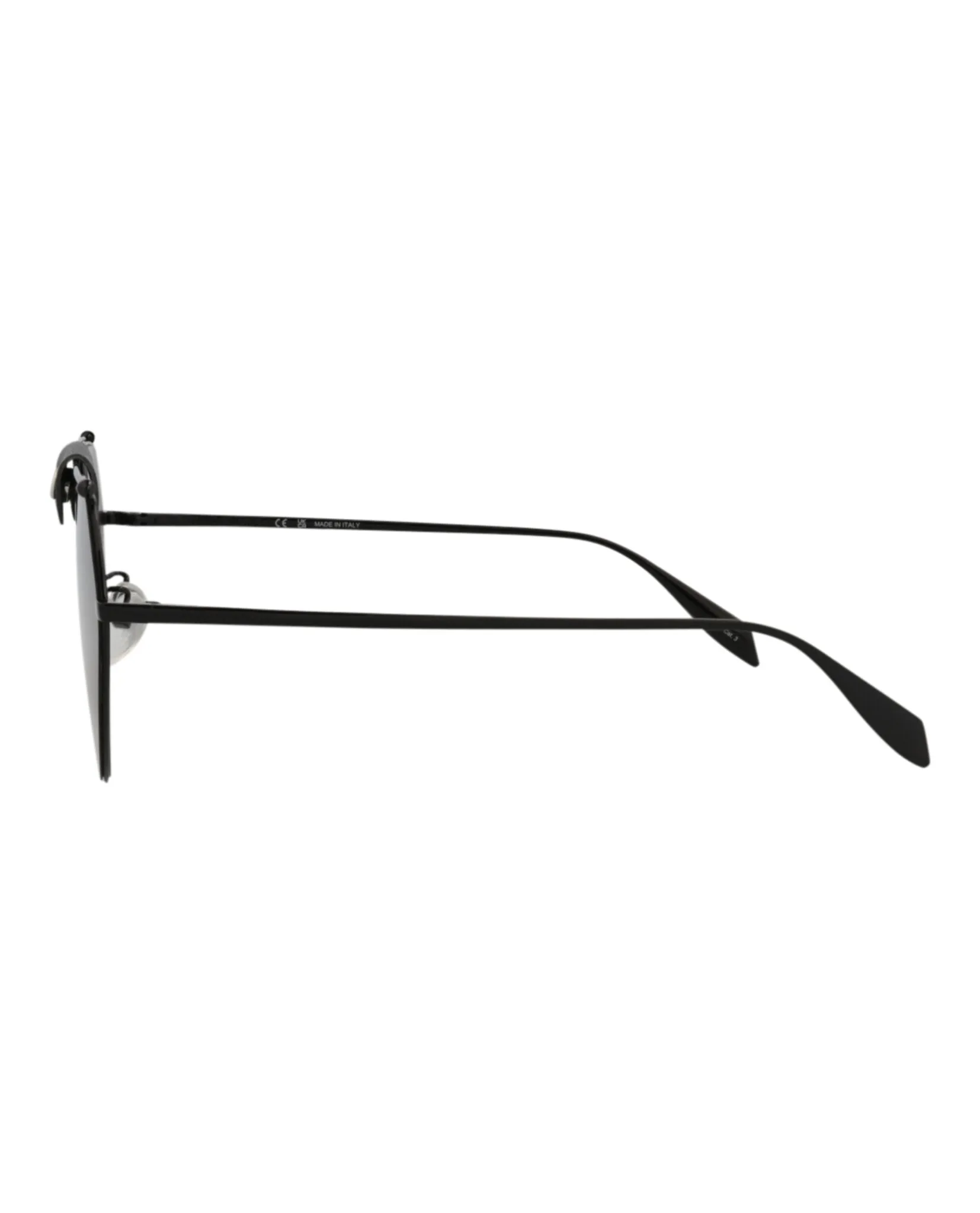 Alexander McQueen Unisex Aviator Black Black Grey Fashion Designer Eyewear
