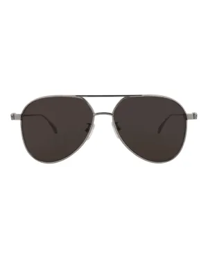 Alexander McQueen Unisex Aviator Ruthenium Ruthenium Grey Fashion Designer Eyewear