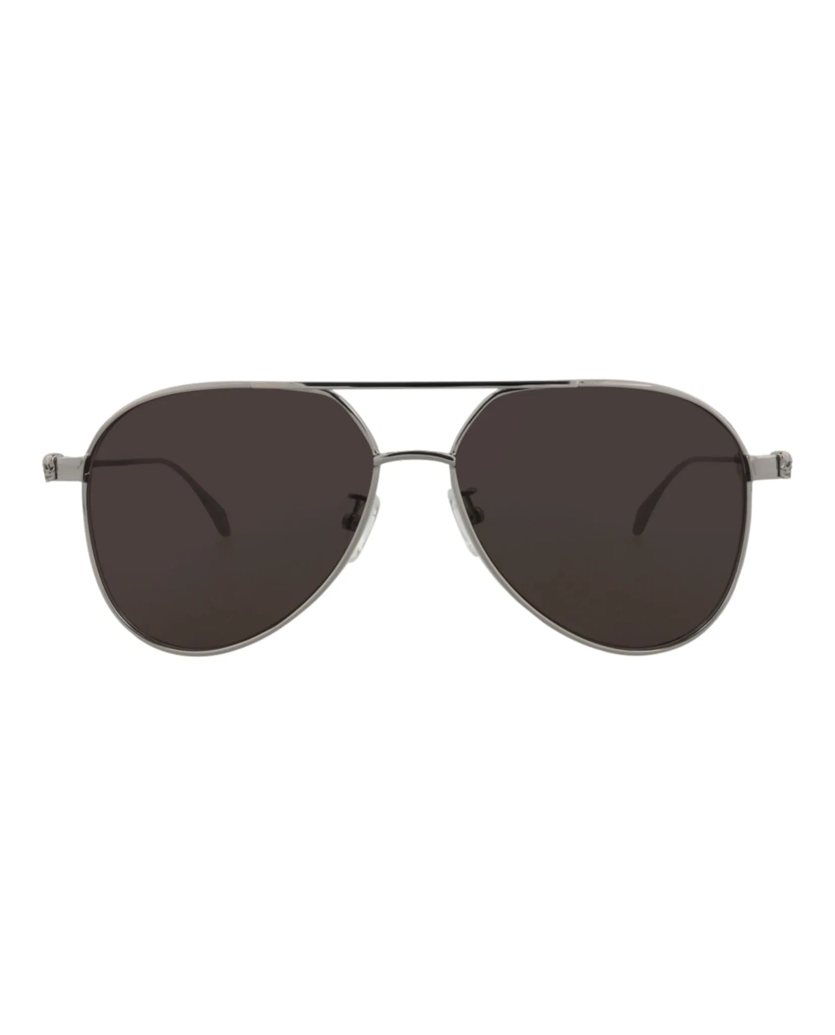 Alexander McQueen Unisex Aviator Ruthenium Ruthenium Grey Fashion Designer Eyewear