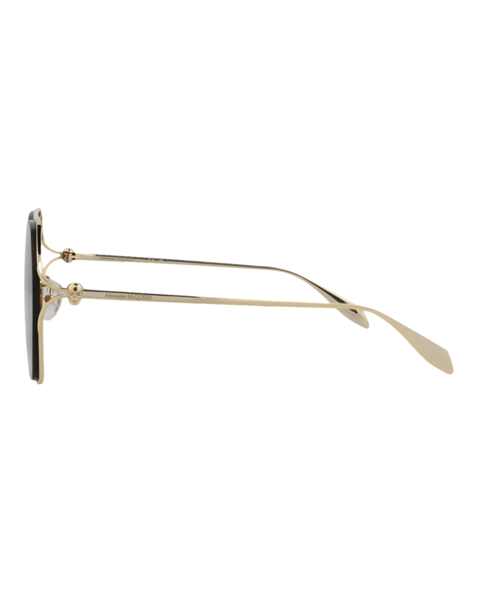 Alexander McQueen Womens Aviator Gold Gold Brown Fashion Designer Eyewear