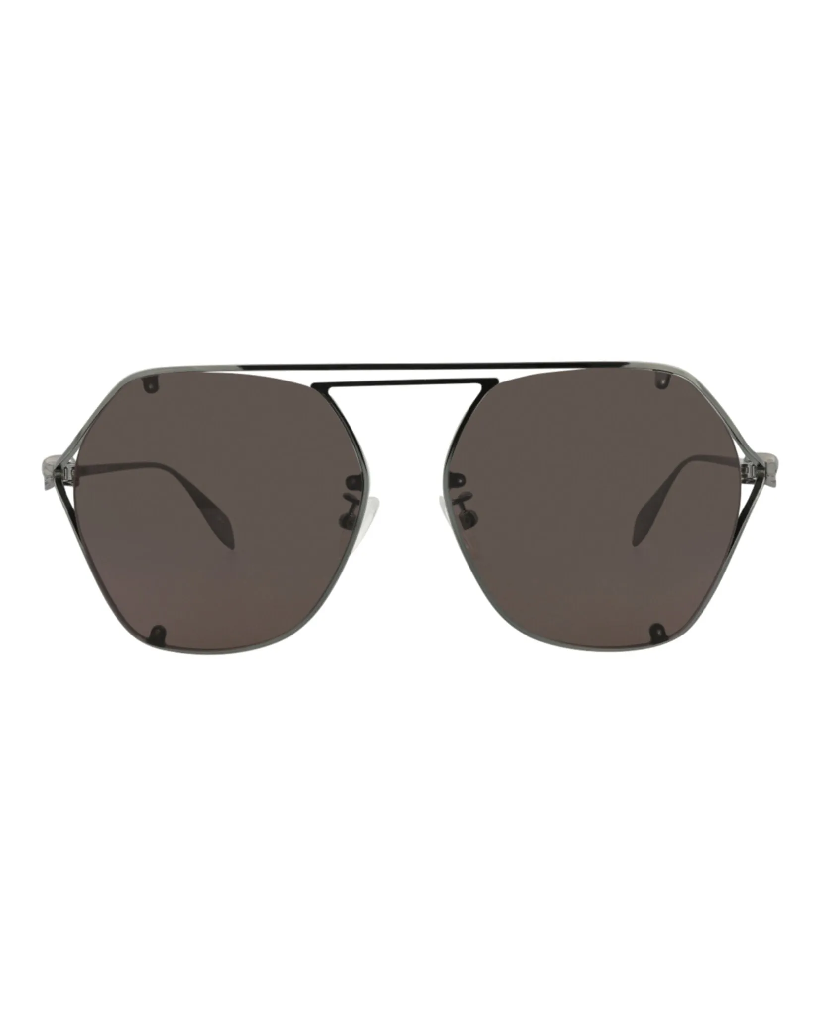 Alexander McQueen Womens Aviator Ruthenium Ruthenium Grey Fashion Designer Eyewear