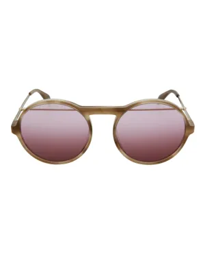 Alexander McQueen Womens Round/Oval Havana Gold Red Fashion Designer Eyewear