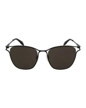 Alexander McQueen Womens Square/Rectangle Black Black Grey Fashion Designer Eyewear