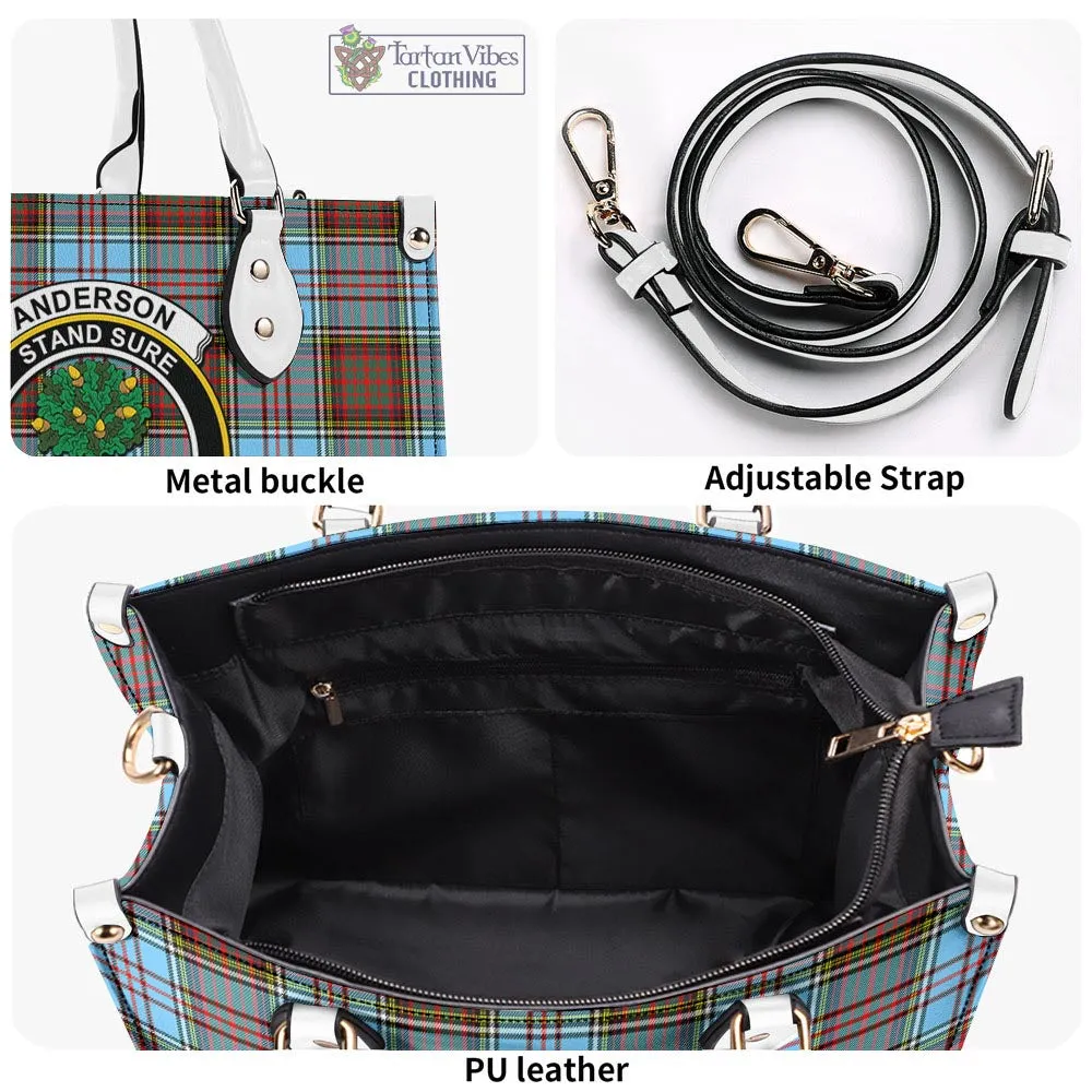 Anderson Ancient Tartan Luxury Leather Handbags with Family Crest