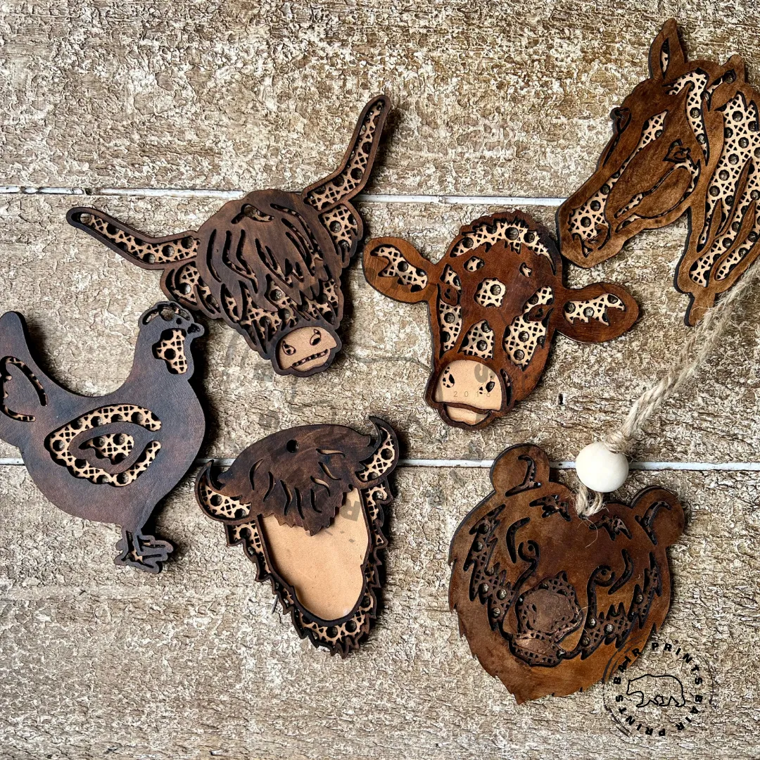 Animal Leather Car Charm. Car Freshener
