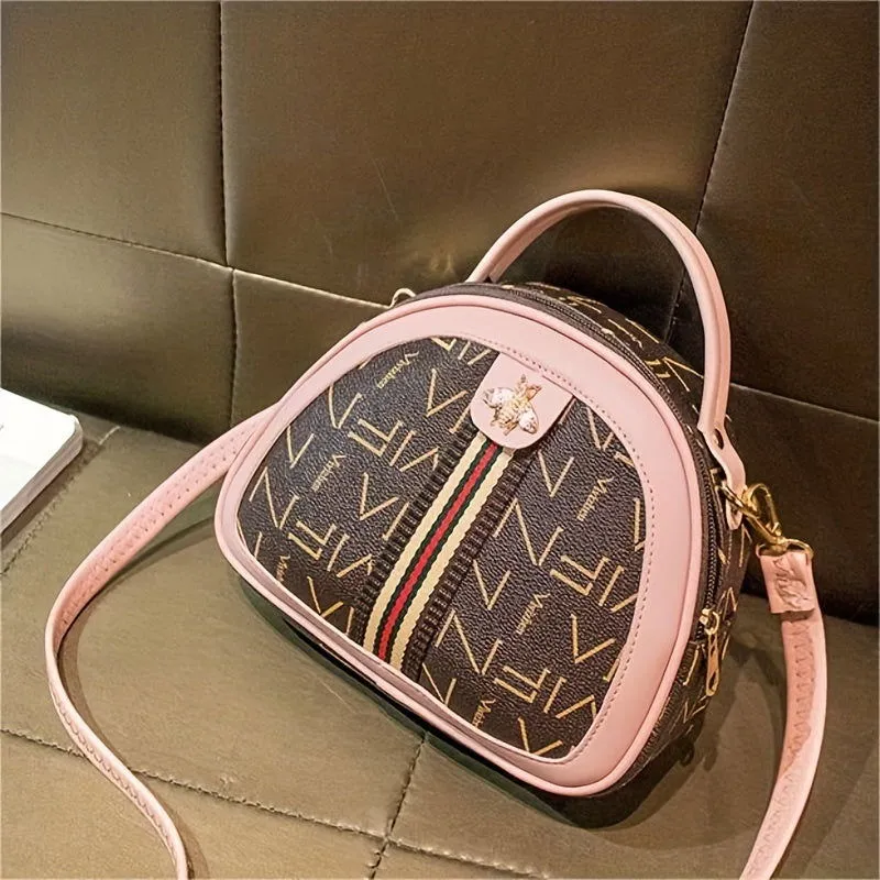 Bee Pendant Mini Shell Crossbody Leather Handbags