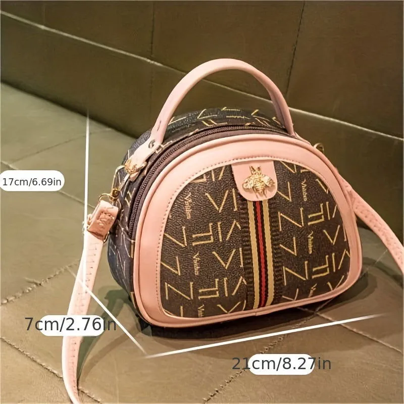 Bee Pendant Mini Shell Crossbody Leather Handbags