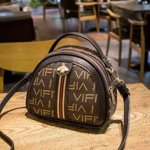 Bee Pendant Mini Shell Crossbody Leather Handbags