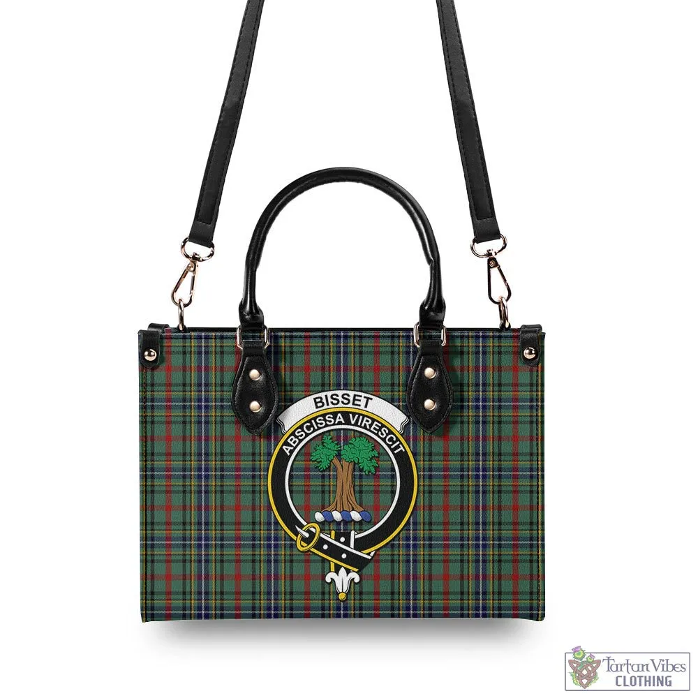 Bisset Tartan Luxury Leather Handbags with Family Crest