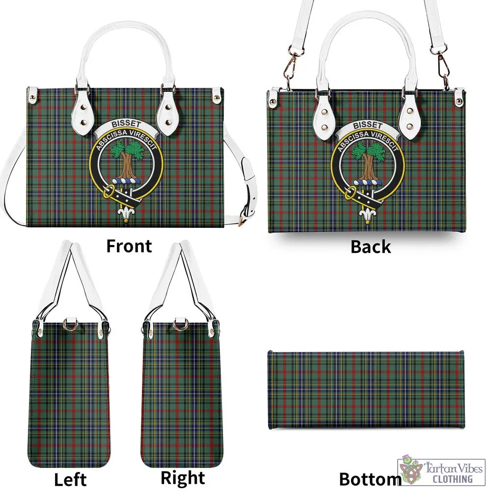 Bisset Tartan Luxury Leather Handbags with Family Crest