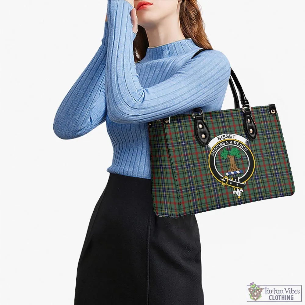 Bisset Tartan Luxury Leather Handbags with Family Crest