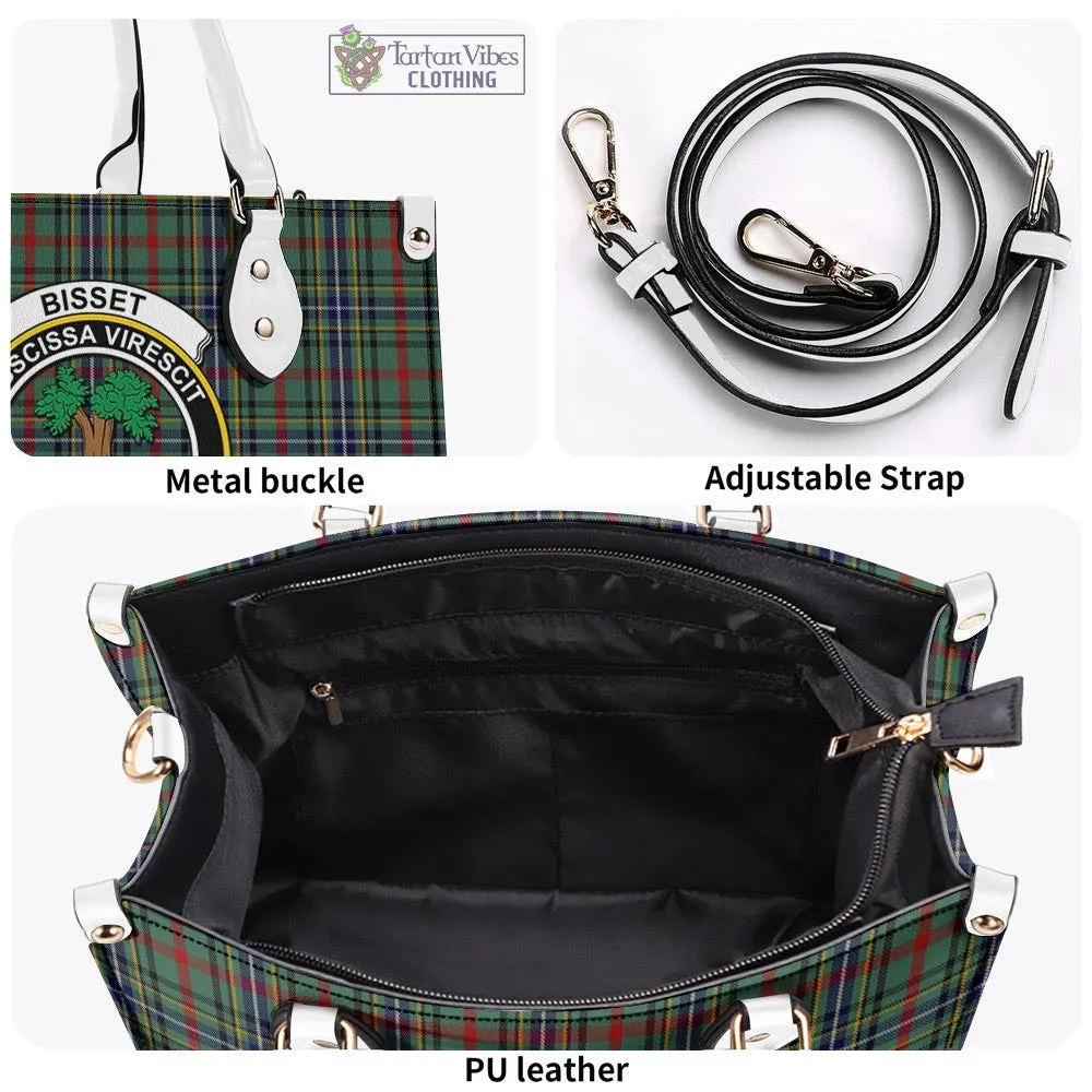 Bisset Tartan Luxury Leather Handbags with Family Crest