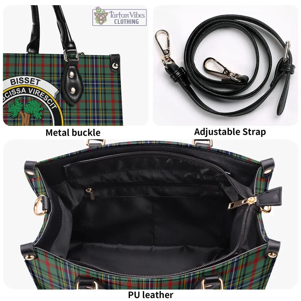 Bisset Tartan Luxury Leather Handbags with Family Crest