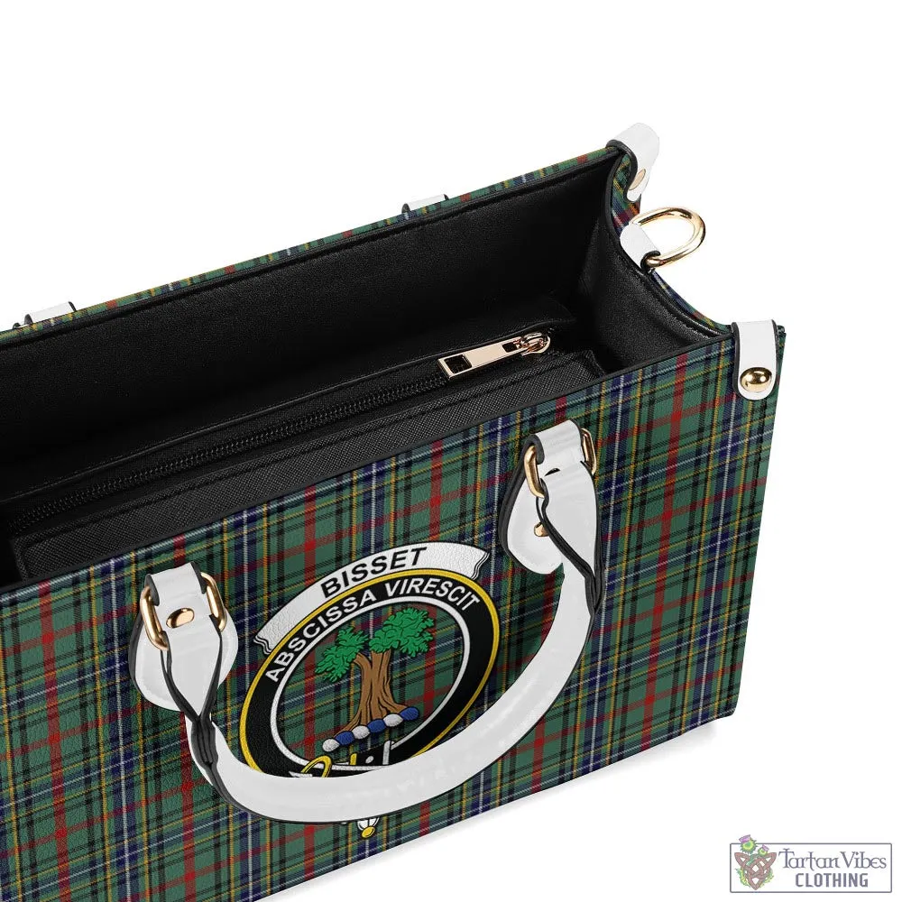 Bisset Tartan Luxury Leather Handbags with Family Crest