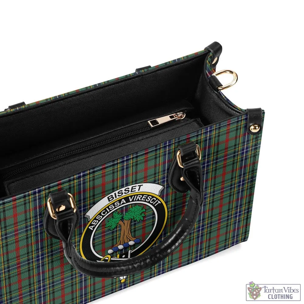 Bisset Tartan Luxury Leather Handbags with Family Crest
