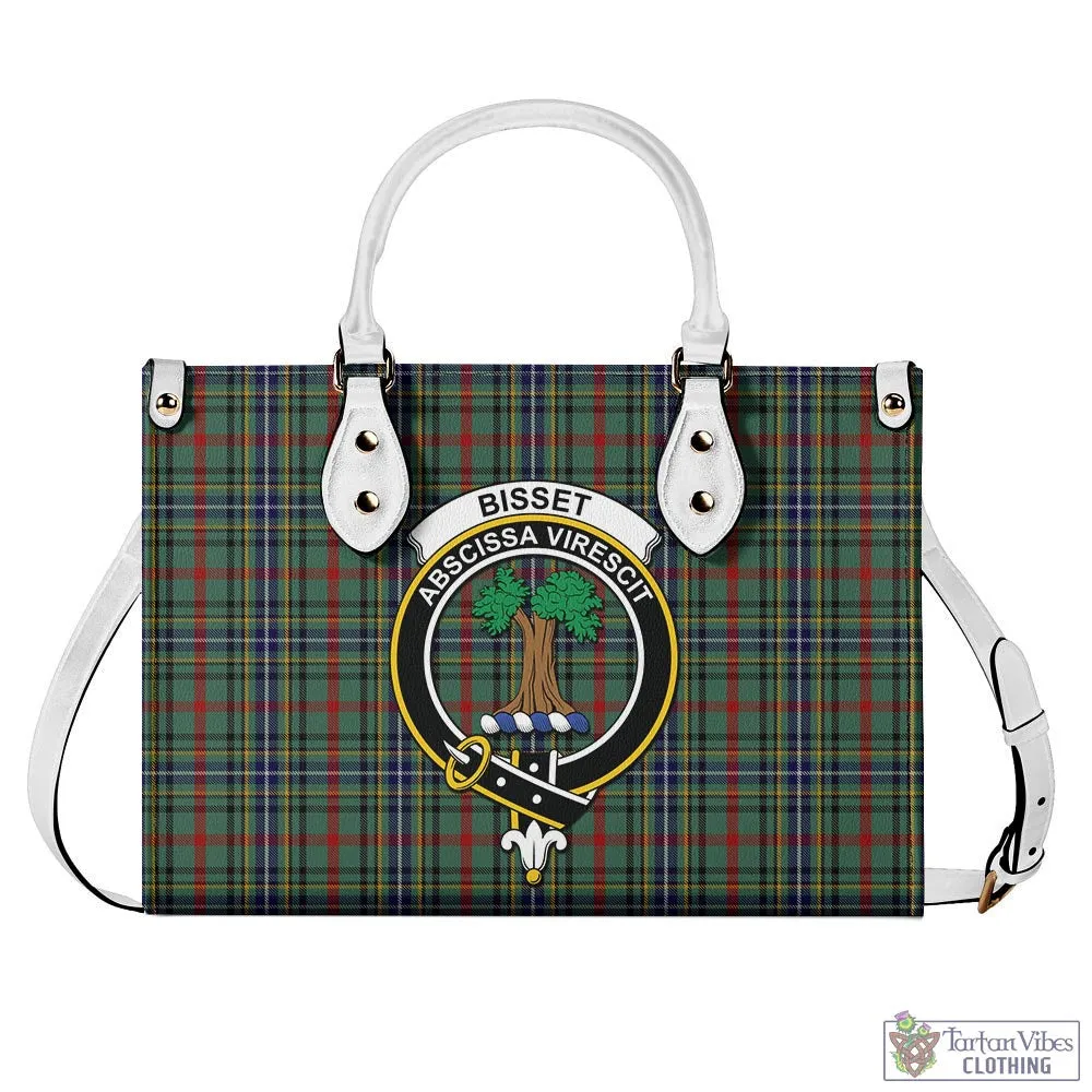 Bisset Tartan Luxury Leather Handbags with Family Crest