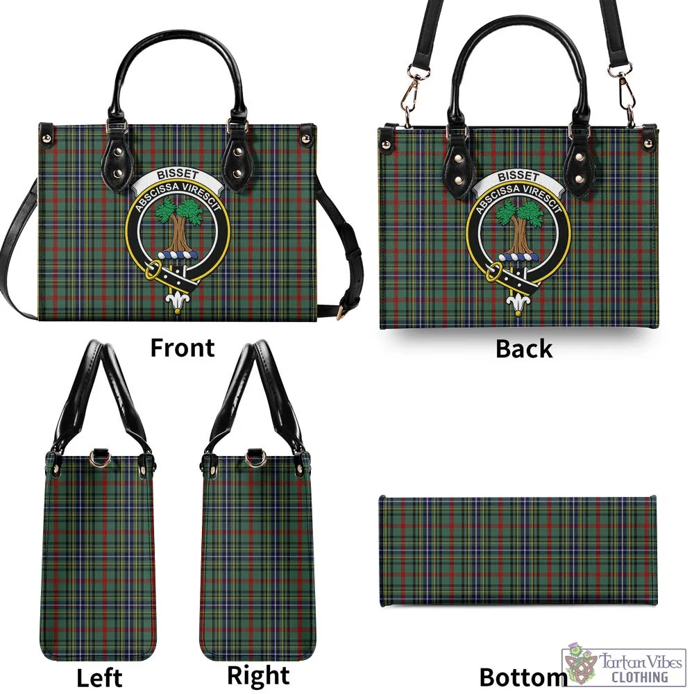 Bisset Tartan Luxury Leather Handbags with Family Crest