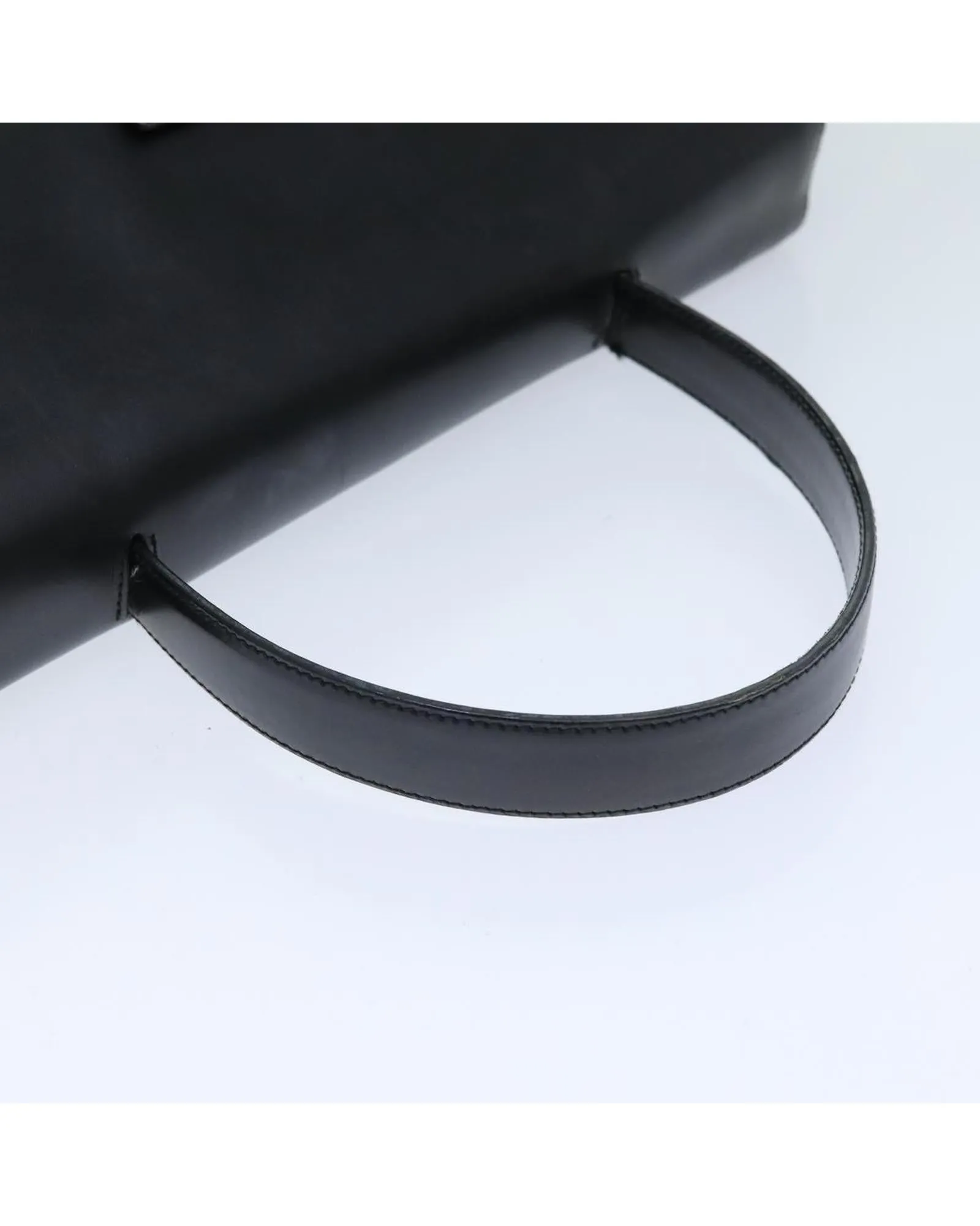 Black Nylon Handbag with Handle and Scratches - Made in Italy