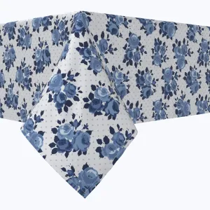Blue Floral & Dots Cotton Rectangles