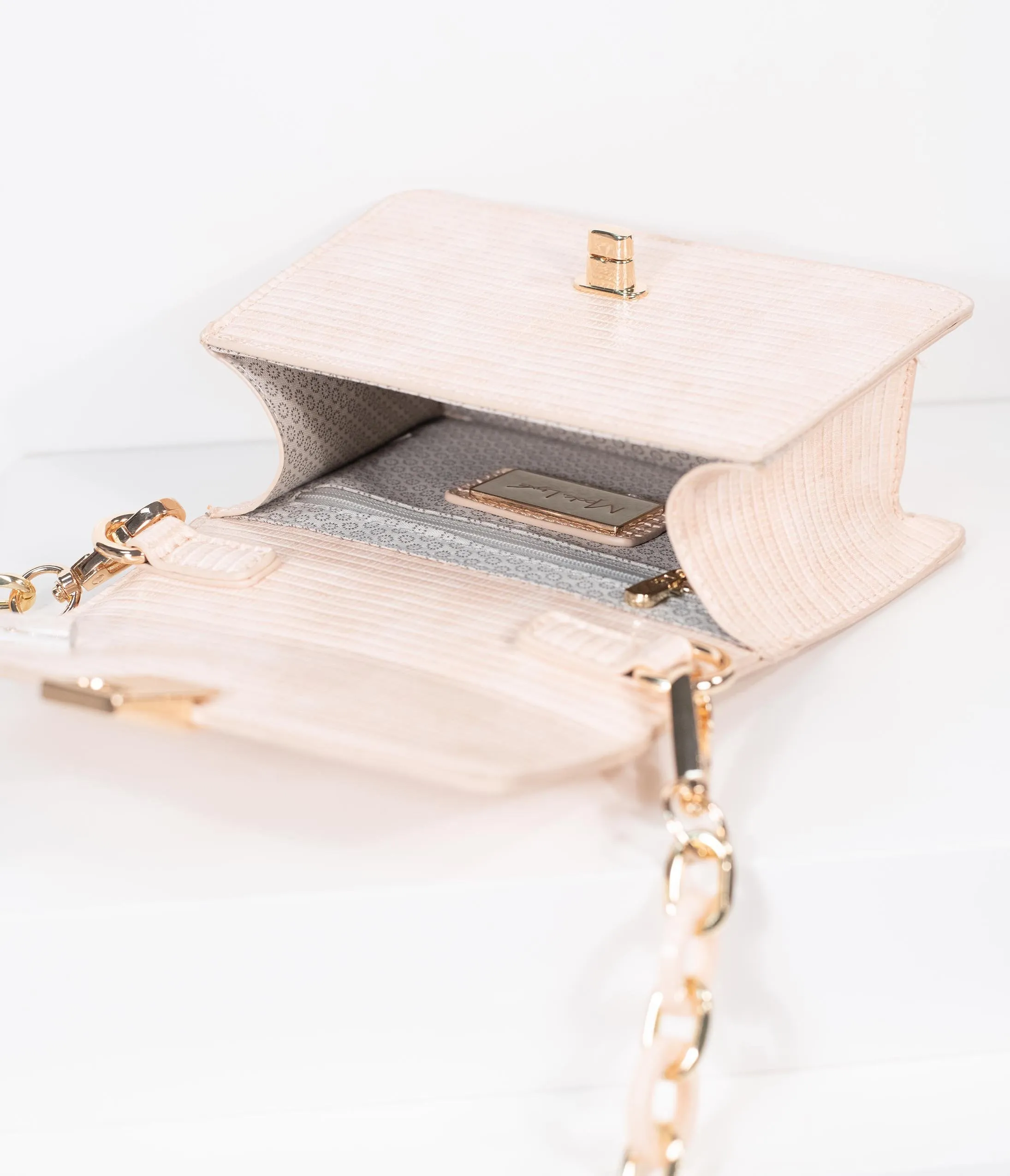 Blush Pink Leatherette Lala Crossbody Purse