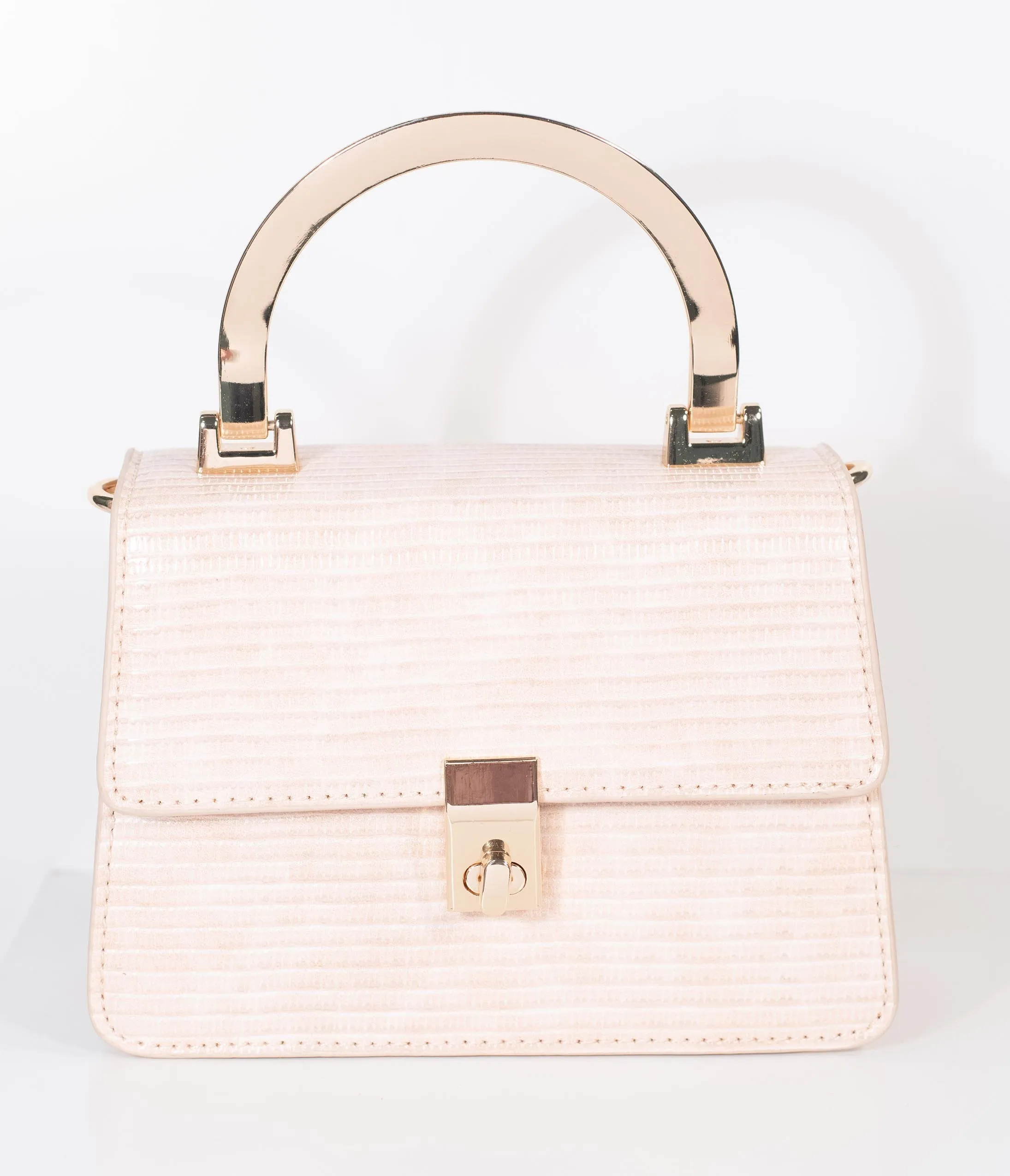 Blush Pink Leatherette Lala Crossbody Purse