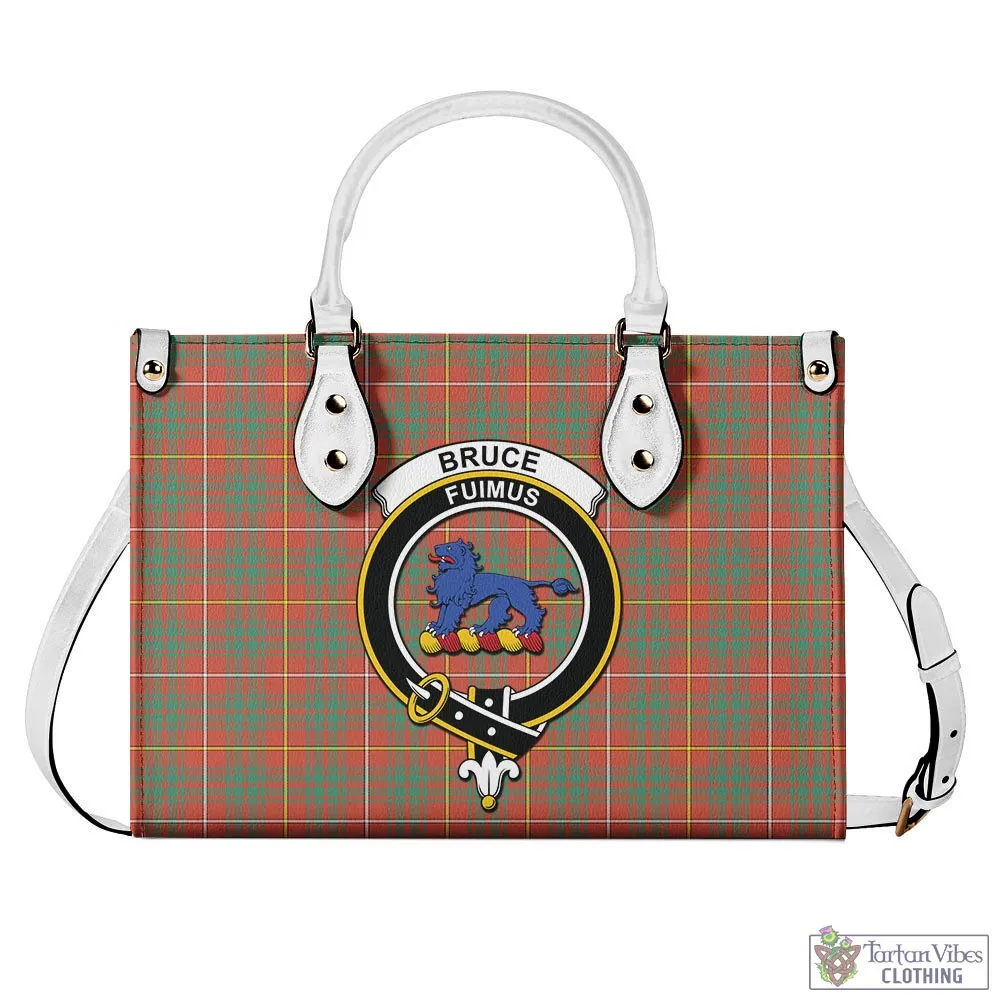 Bruce Ancient Tartan Luxury Leather Handbags with Family Crest