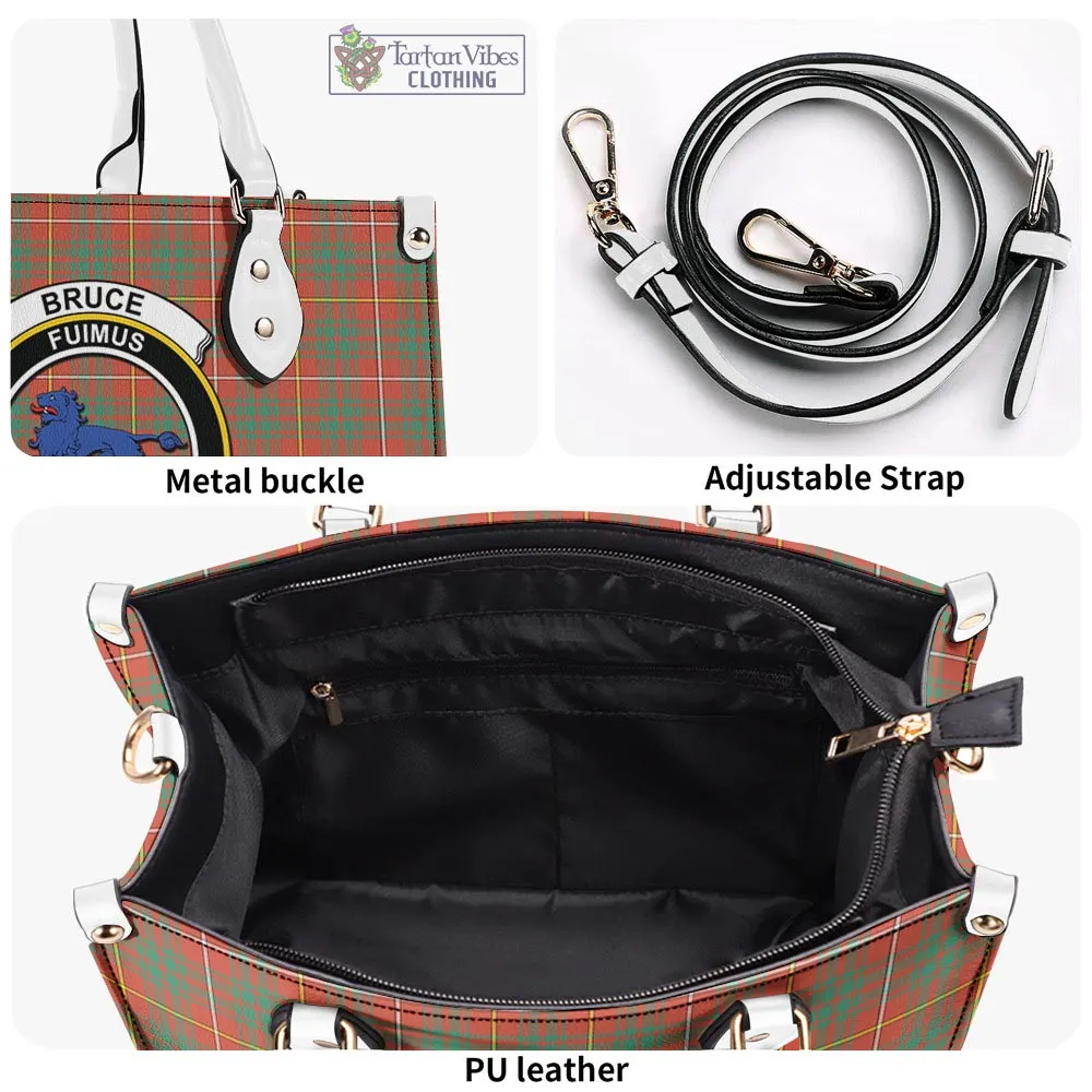 Bruce Ancient Tartan Luxury Leather Handbags with Family Crest