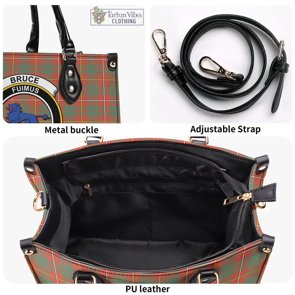 Bruce Ancient Tartan Luxury Leather Handbags with Family Crest