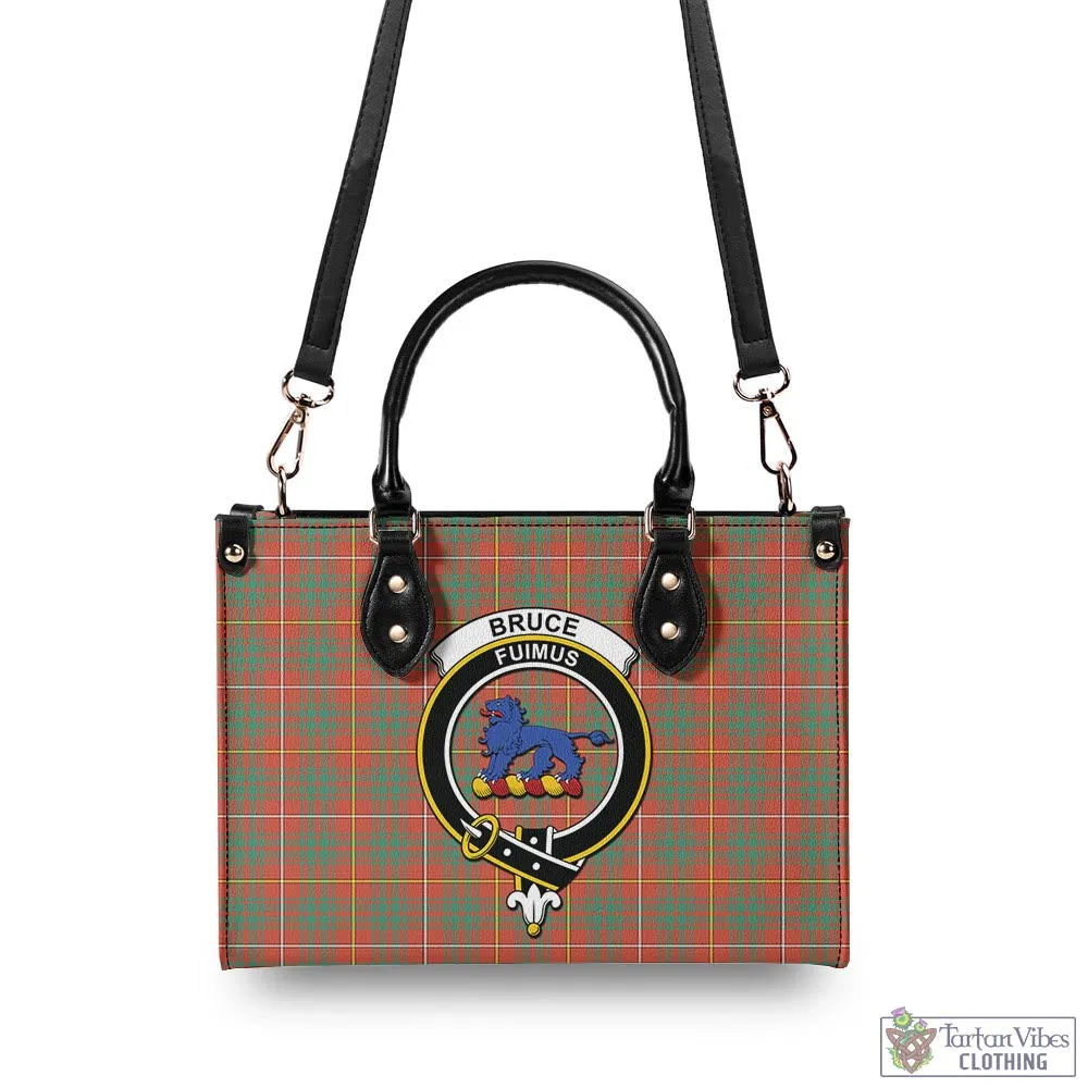 Bruce Ancient Tartan Luxury Leather Handbags with Family Crest