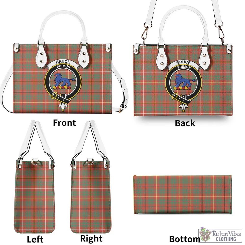 Bruce Ancient Tartan Luxury Leather Handbags with Family Crest