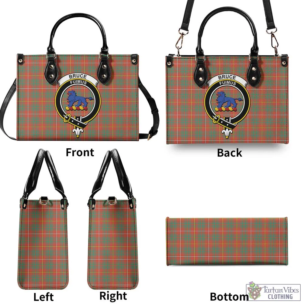 Bruce Ancient Tartan Luxury Leather Handbags with Family Crest
