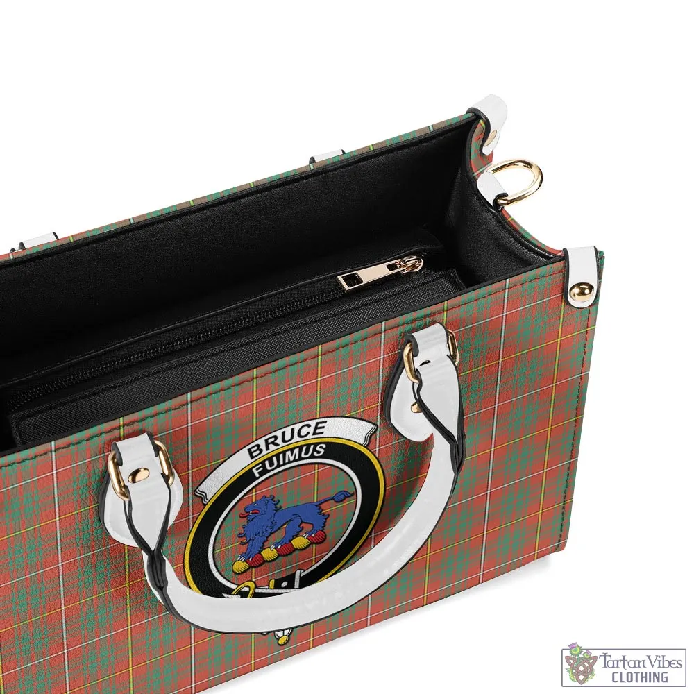Bruce Ancient Tartan Luxury Leather Handbags with Family Crest