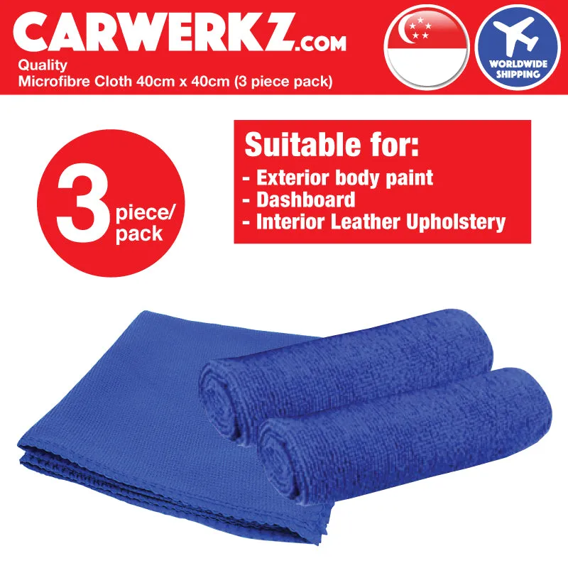 Carwerkz Quality Microfibre Cloth 40cm x 40cm (3 piece pack)