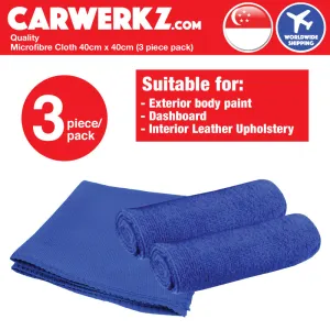 Carwerkz Quality Microfibre Cloth 40cm x 40cm (3 piece pack)