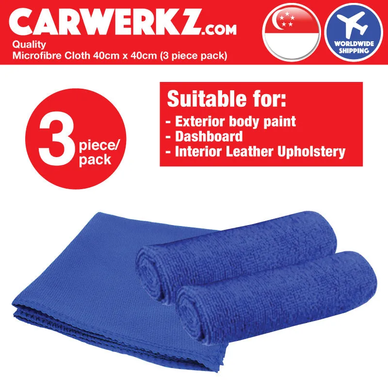 Carwerkz Quality Microfibre Cloth 40cm x 40cm (3 piece pack)
