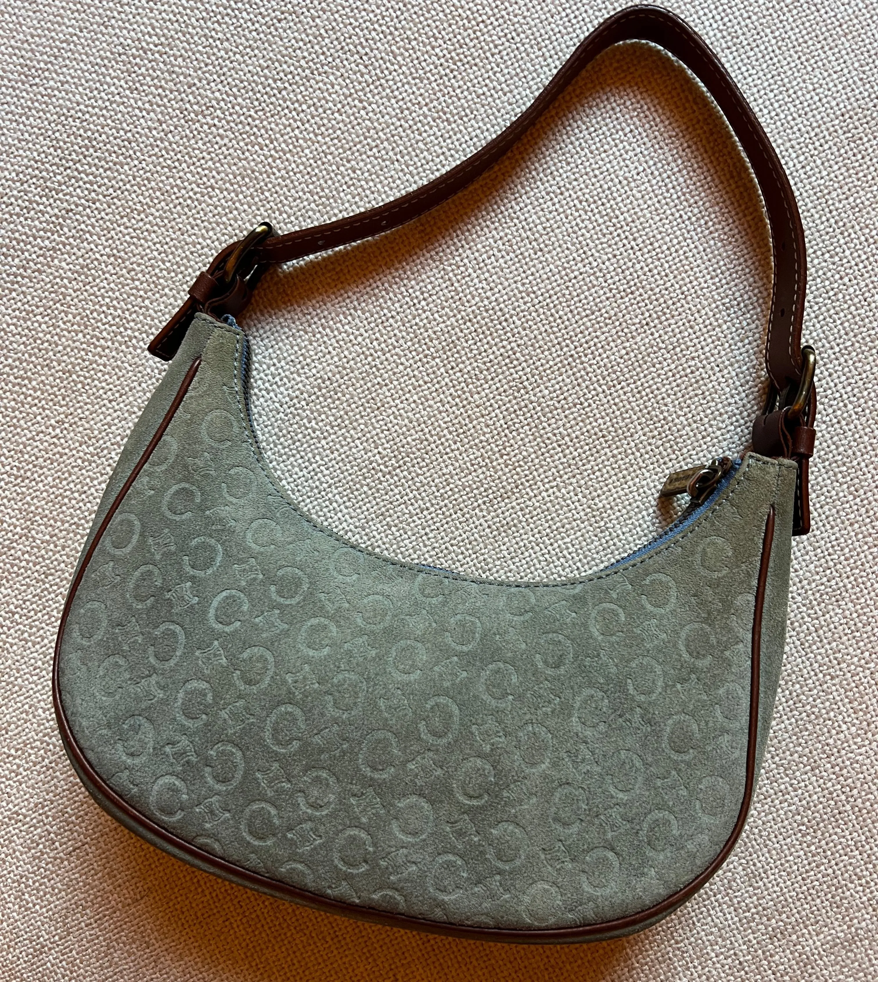 Celine Macadam Suede Shoulder Bag