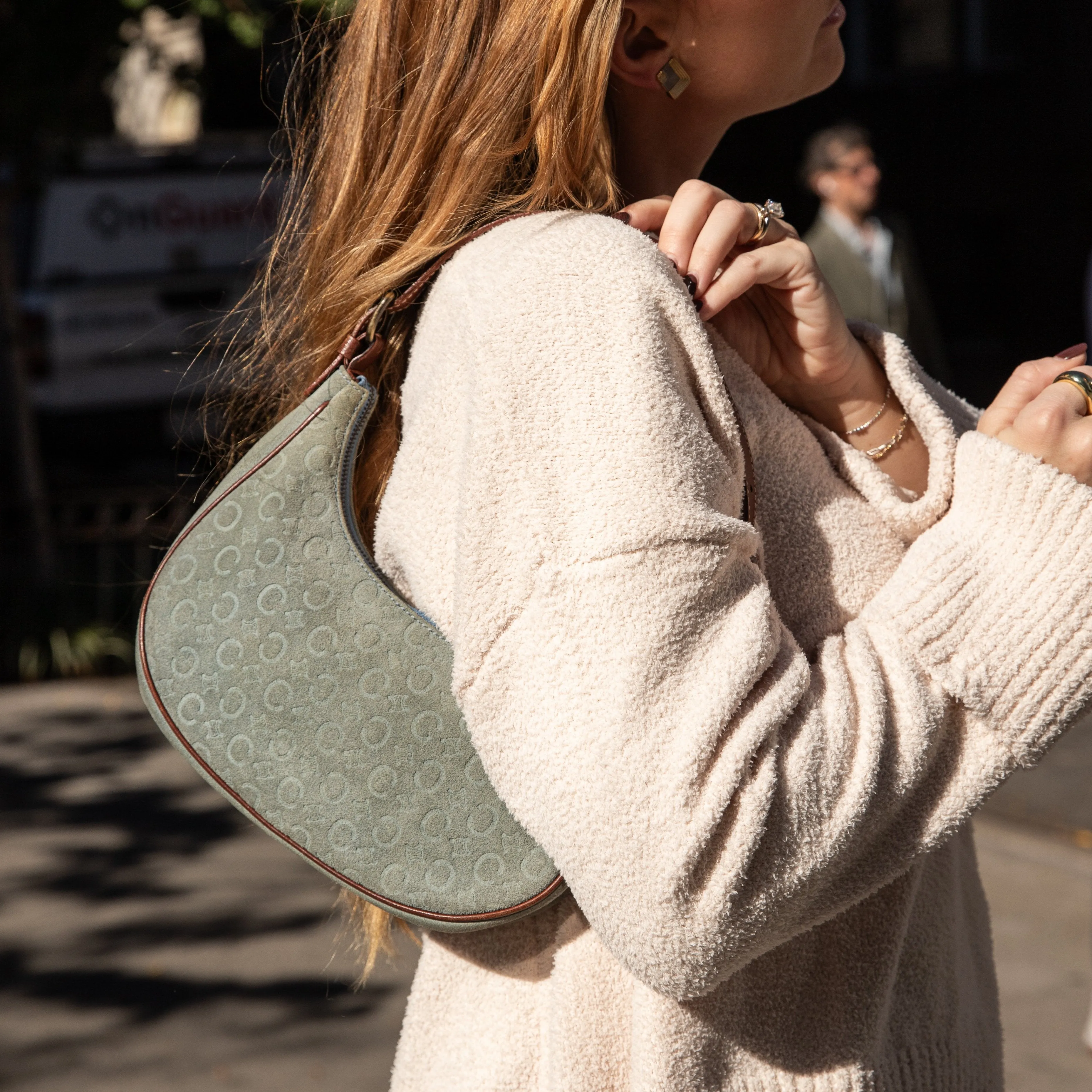 Celine Macadam Suede Shoulder Bag