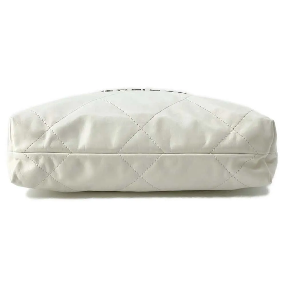 CHANEL CHANEL22 Handbag White AS3260 Shiny Calf Leather Size Small