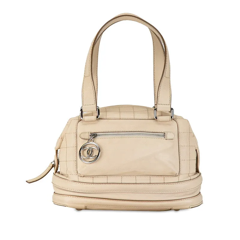 Chanel  Quilted Essential Bowling Bag Leather Travel Bag in Good condition