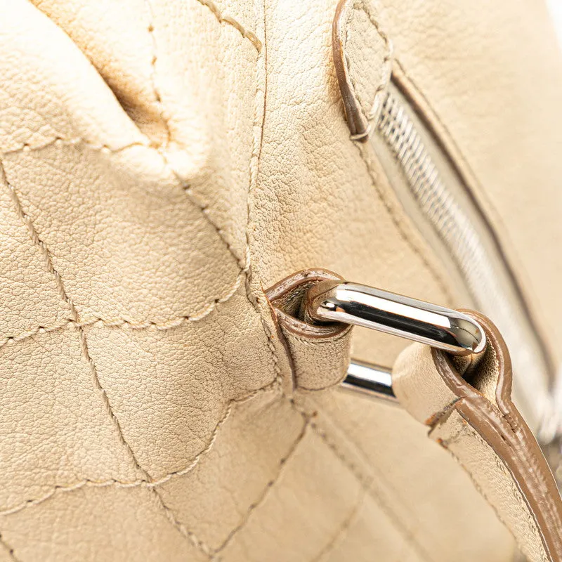 Chanel  Quilted Essential Bowling Bag Leather Travel Bag in Good condition
